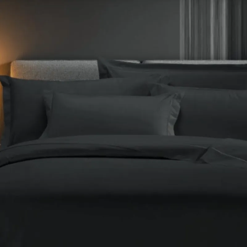 Egyptian Cotton 400 Thread Count Black Duvet Cover Set