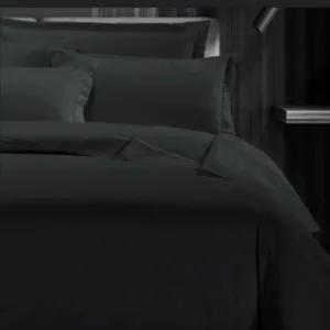Egyptian Cotton 400 Thread Count Black Duvet Cover Set