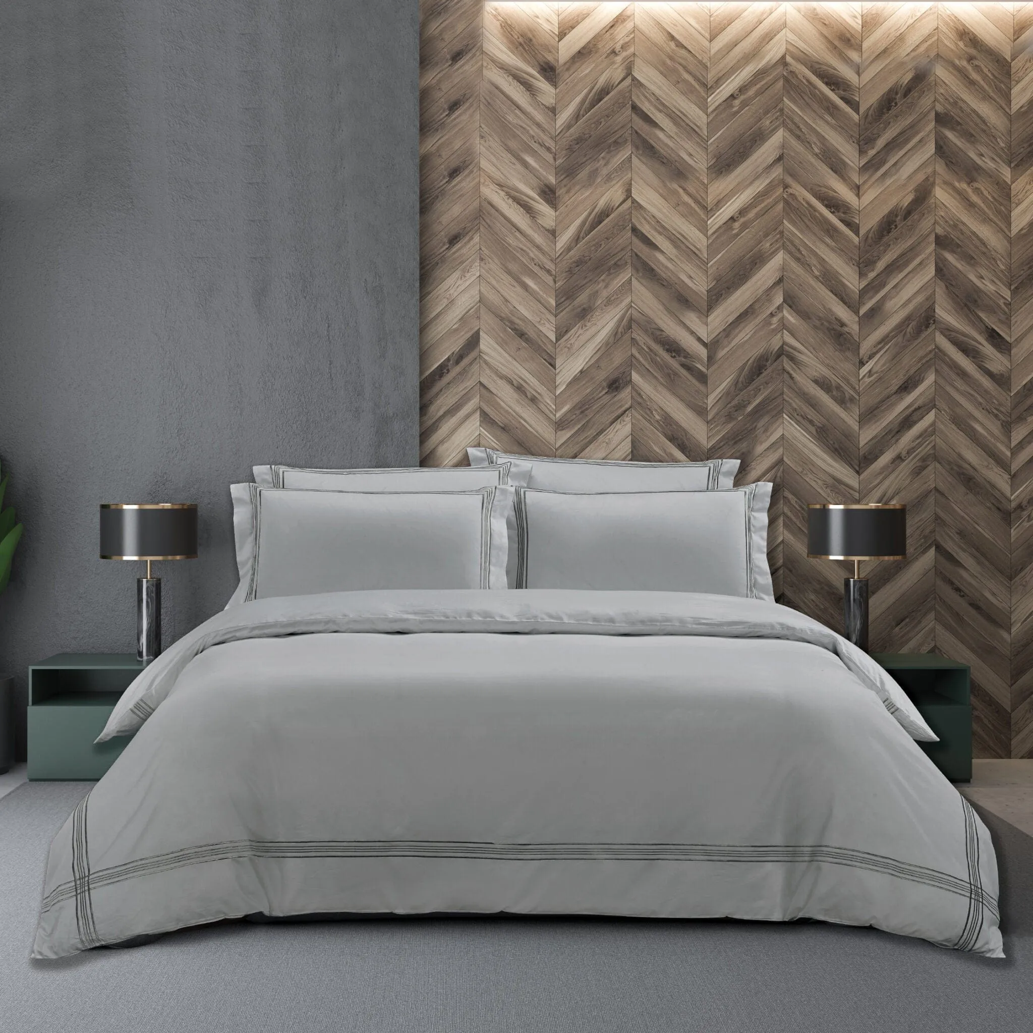 Egyptian Cotton 400 Thread Count  Duvet Giorgio Silver Cover Set