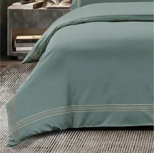 Egyptian Cotton 400 Thread Count Giorgio Duck egg & Cream Duvet Cover Set