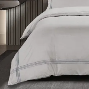 Egyptian Cotton 400 Thread Count Giorgio Silver & Grey Duvet Cover Set