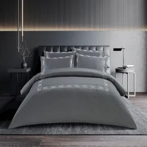 Egyptian Cotton 400 Thread Count Liana Grey Duvet Cover Set