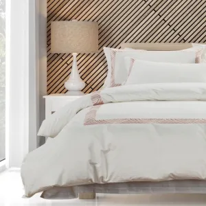 Egyptian Cotton 400 Thread Count Merci Cream Duvet Cover Set