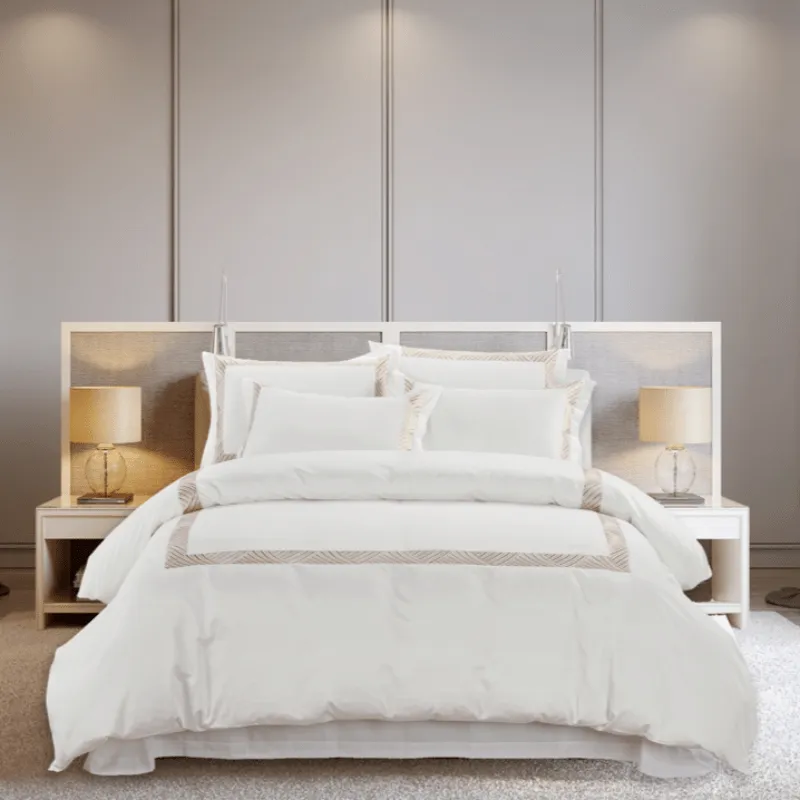 Egyptian Cotton 600 Thread Count Merci Cream Duvet Cover Set