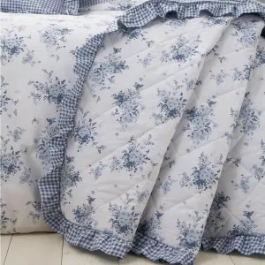 Elena Floral Frill Quilted Bedspread 220X220Cm
