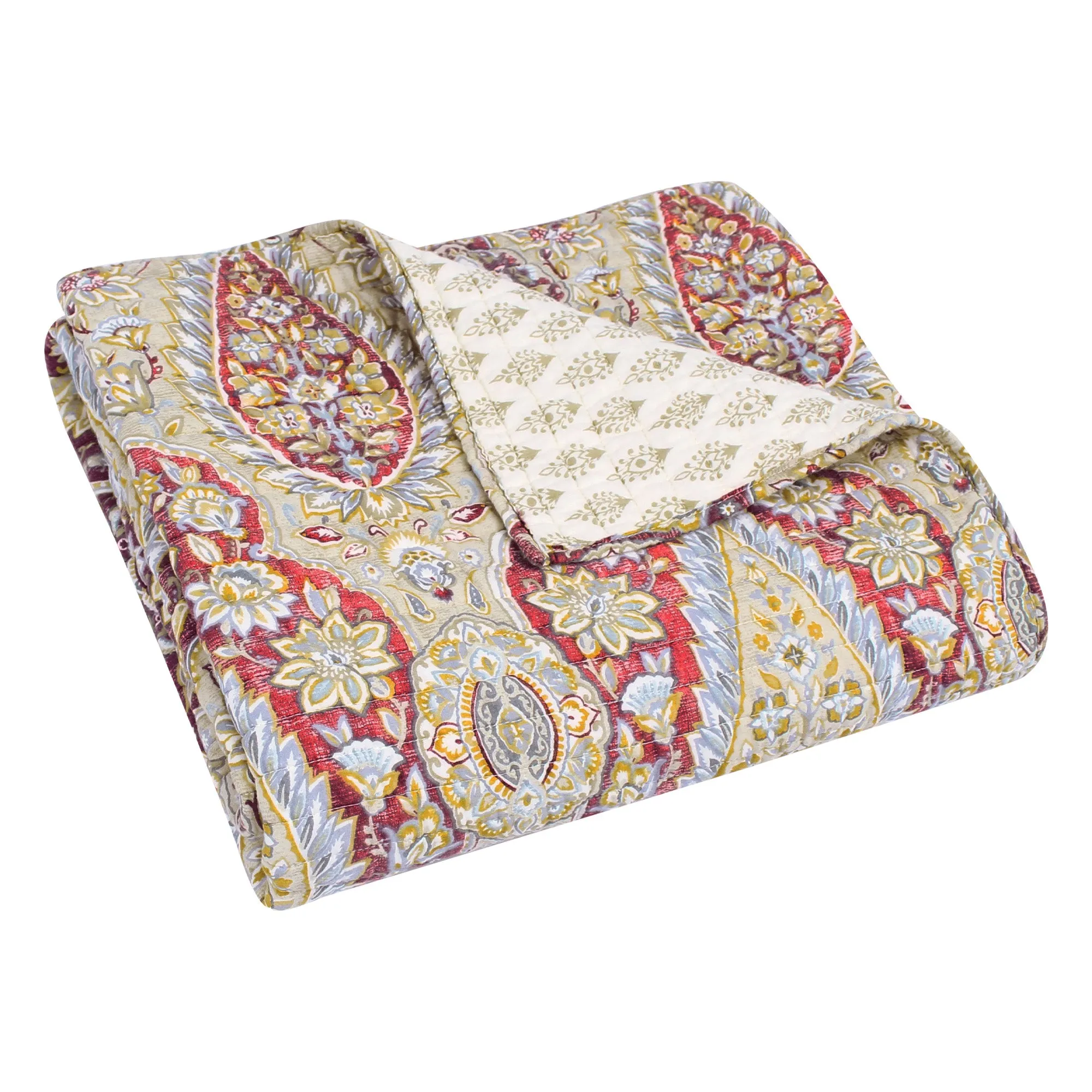 Emel Red Quilted Throw