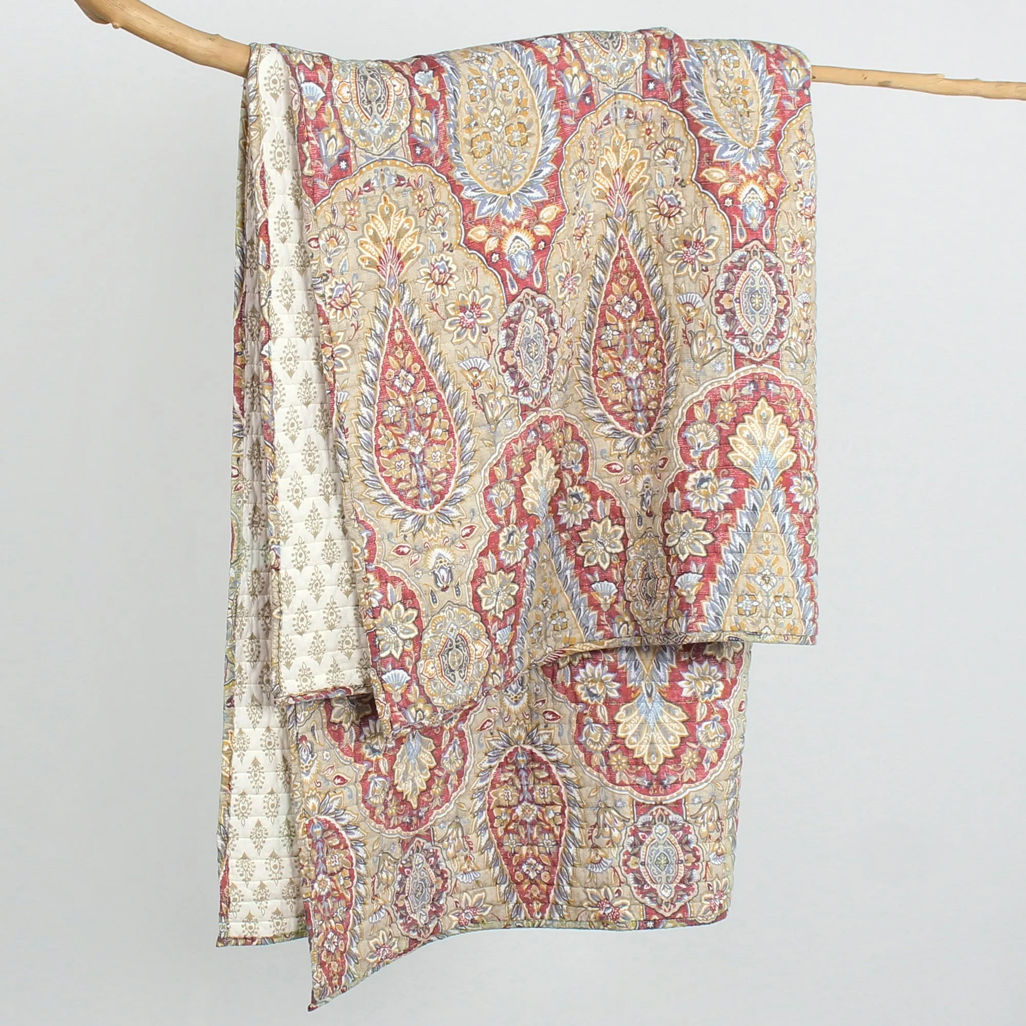 Emel Red Quilted Throw
