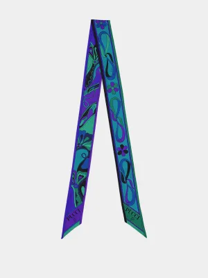 Emerald Mixed Print Silk Twill Scarf