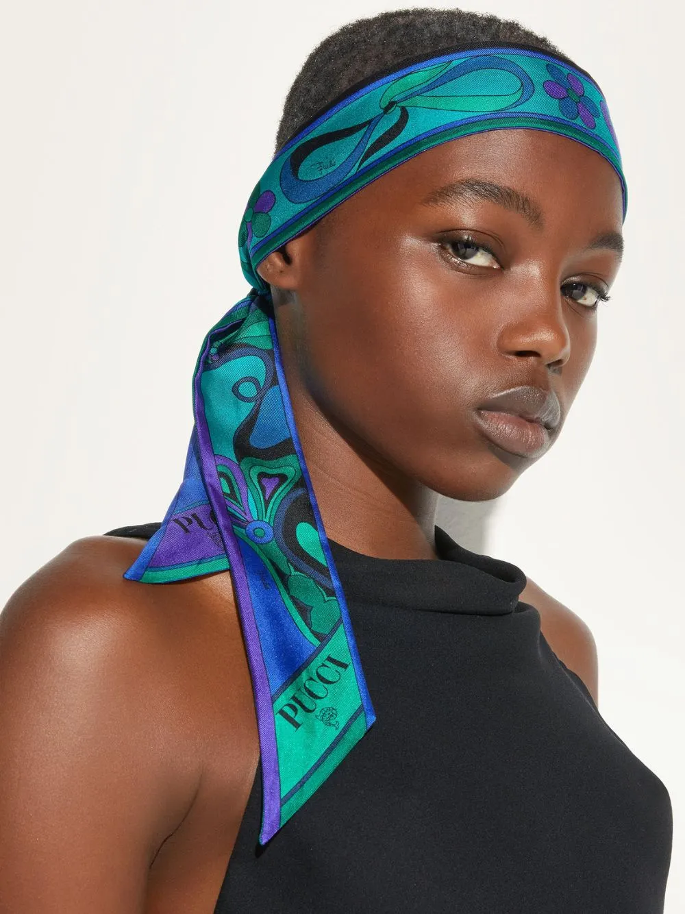 Emerald Mixed Print Silk Twill Scarf