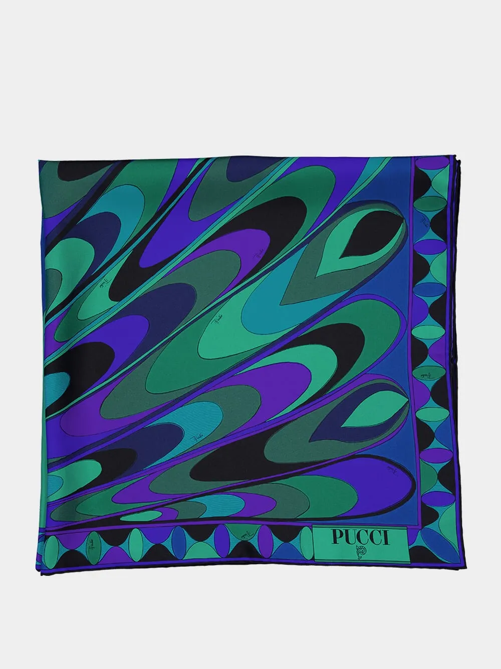 Emerald Onde & Iride Silk Twill Carré
