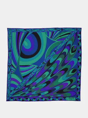 Emerald Onde & Iride Silk Twill Carré