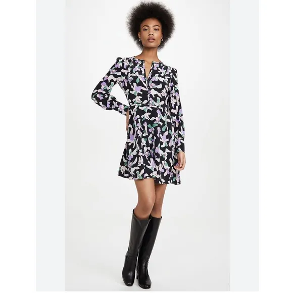 Equipment Long Sleeve Danette Dress Eclipse Multi