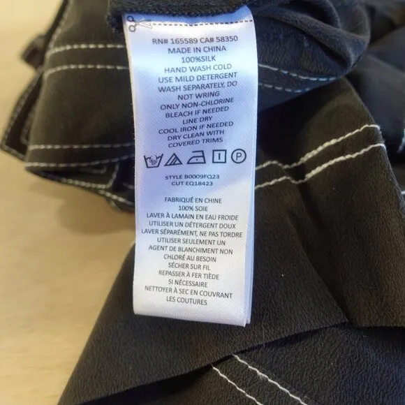 Equipment Women's Jaxon Silk Short in True Black size 00 NWT $295