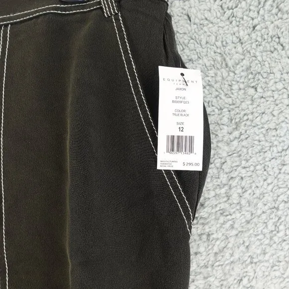 Equipment Women's Jaxon Silk Short in True Black size 12 NWT $295