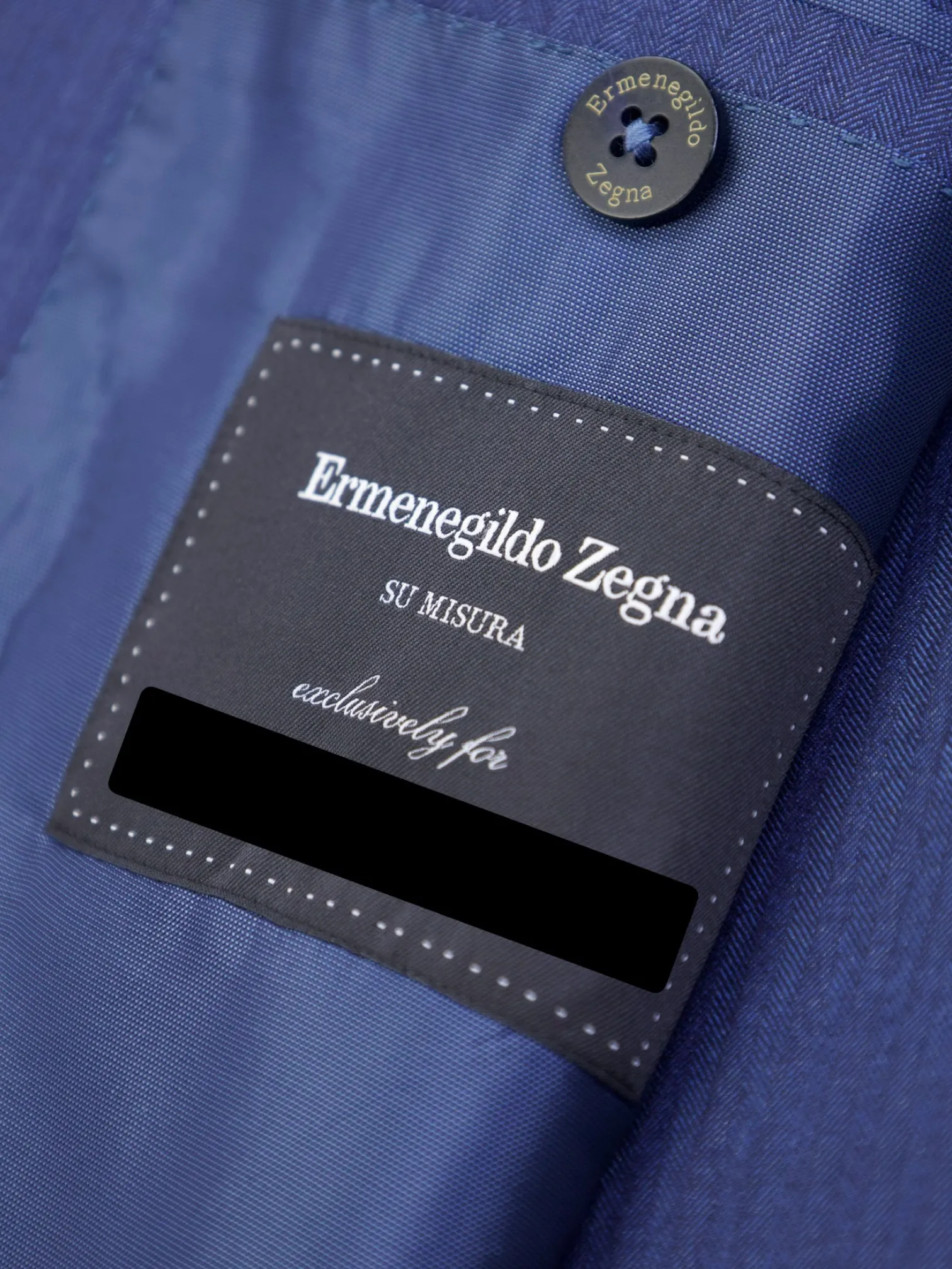 Ermenegildo Zegna Petrol Blue Trofeo 600 Wool & Silk Herringbone Suit