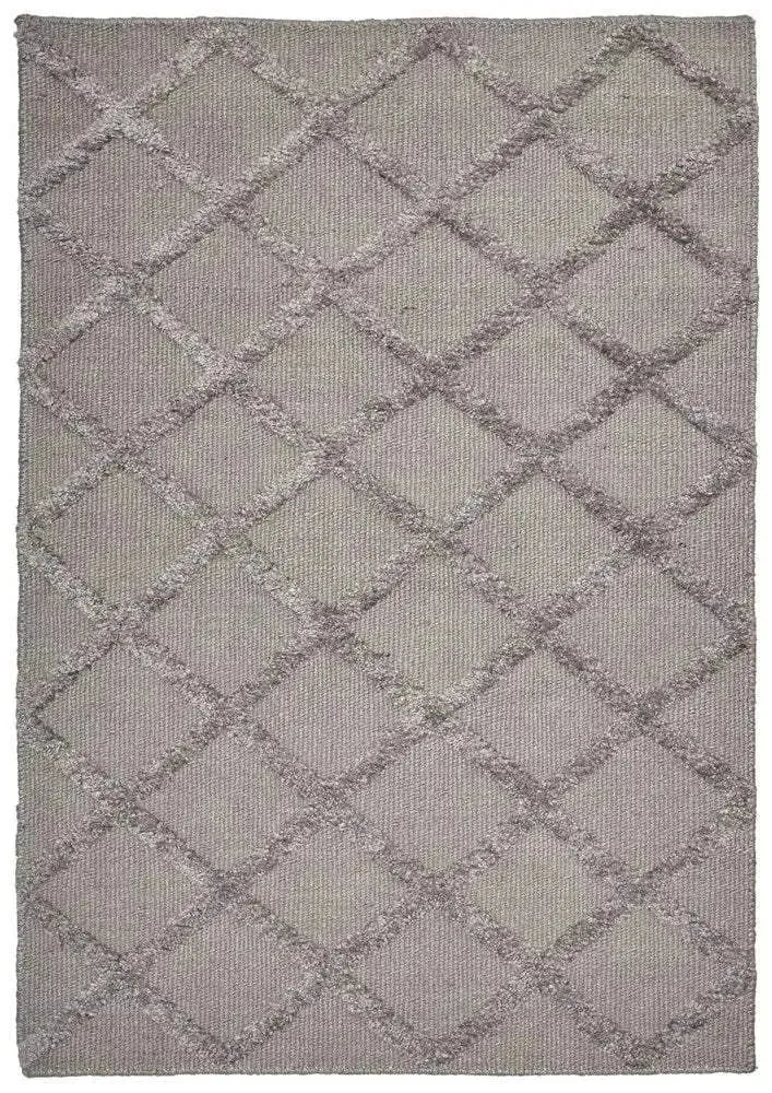 Estelle Lattice Grey Modern Silk Rug