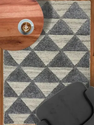 Estelle Peaks Ash Modern Silk Rug