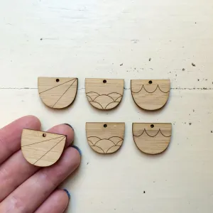 Etched  Scoops  - 5 pairs