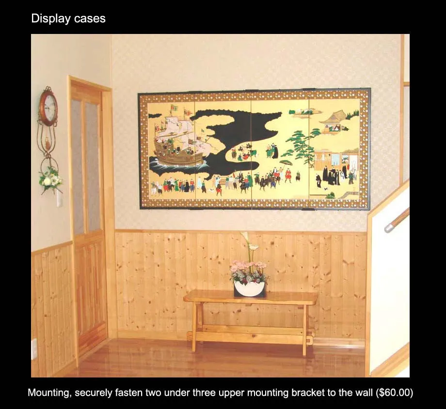 Ezaki Junzo - Japanese Traditional Hand Paint Byobu (Gold Silk Folding Screen) - X145 - Free Shipping