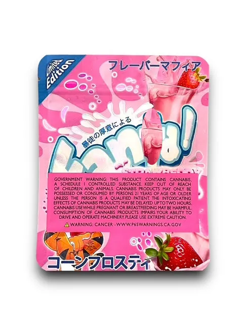 Fann-taa Frossted Flakkez Strawberry Milkshake Mylar Bag 3.5 Grams