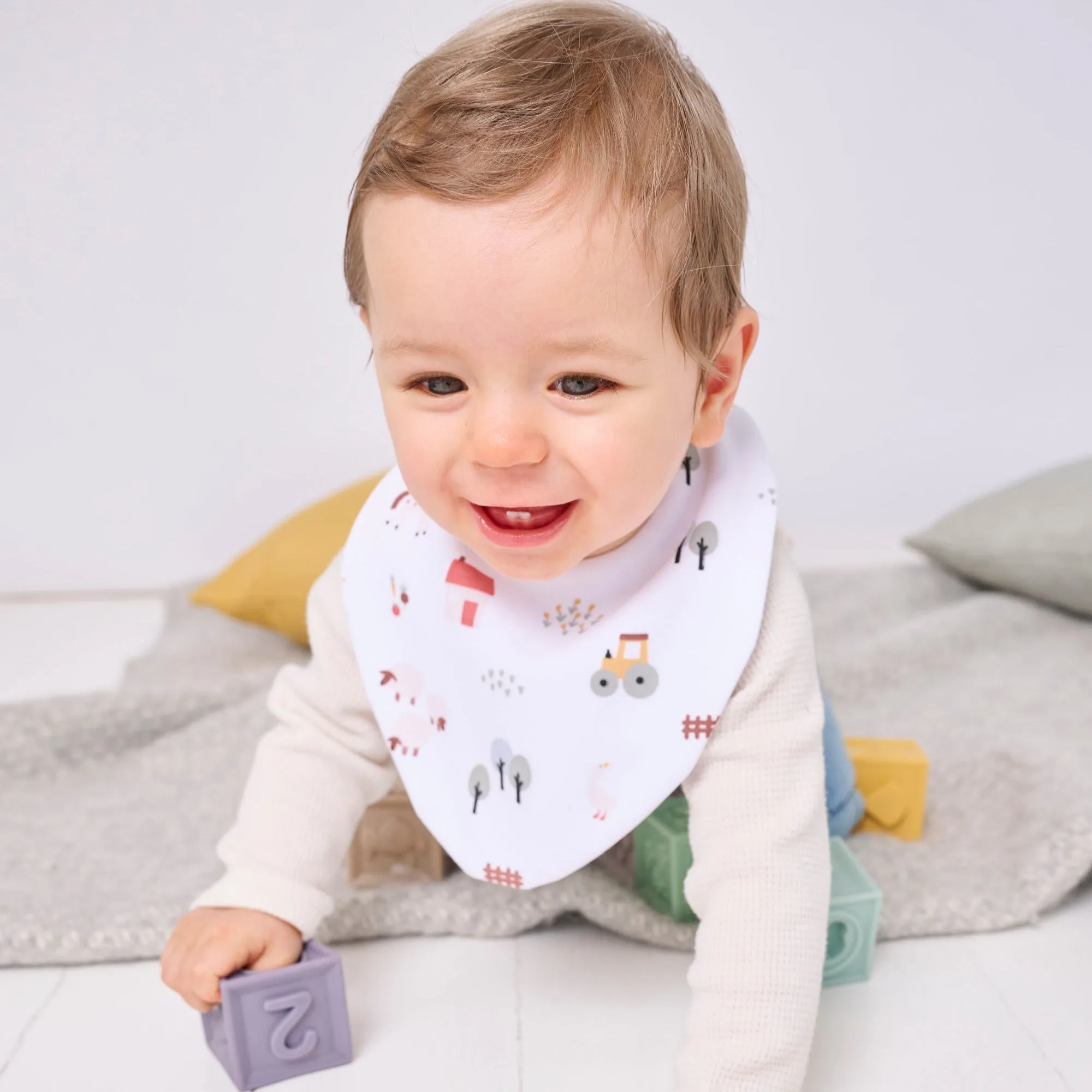 Farm Yard Animals Bundle of 3 Waterproof Dribble Bibs