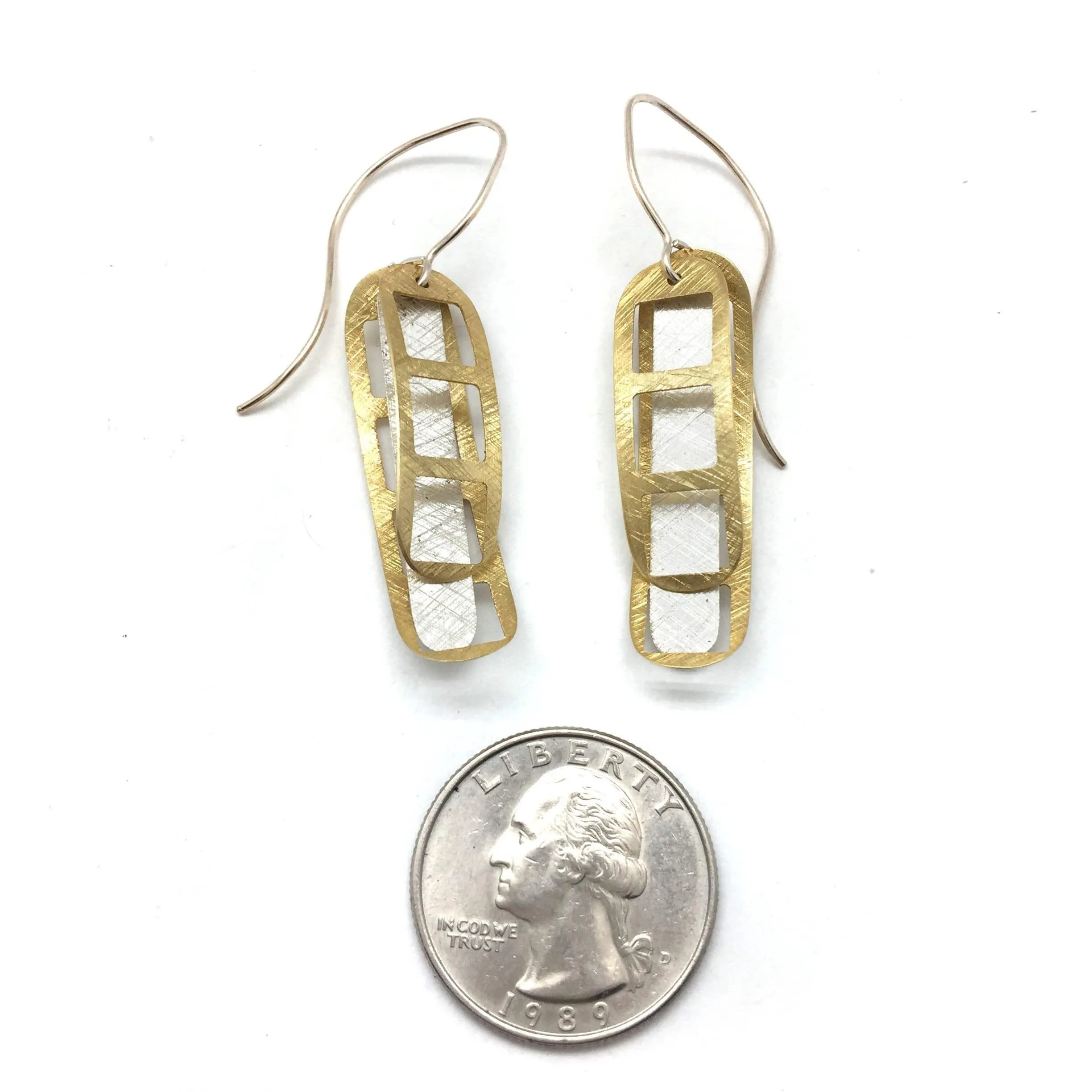 Film Strip Earrings - Silver/Gold