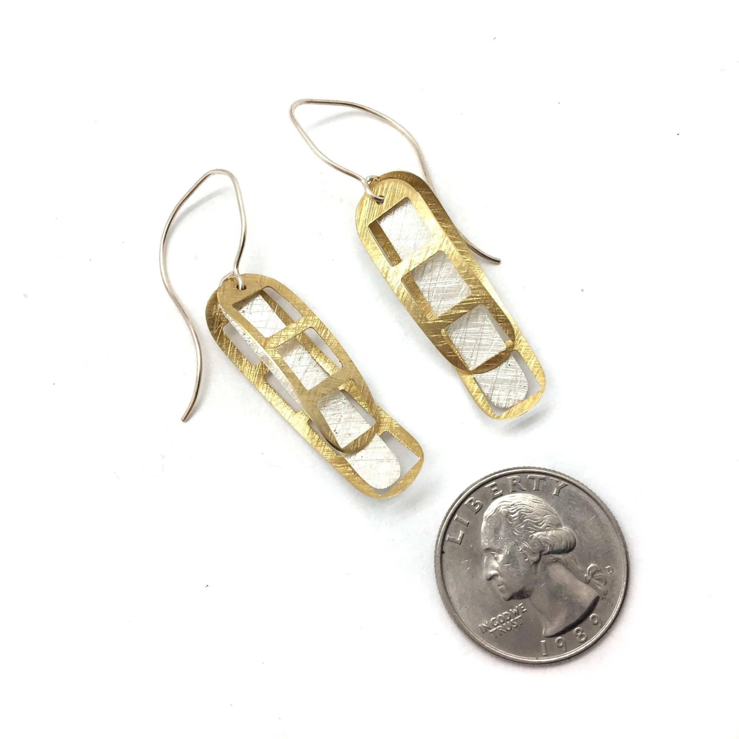 Film Strip Earrings - Silver/Gold