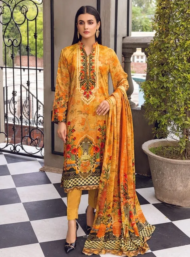 Firdous 3 Pc Unstitched Digital Jacquard’21 D#2285 Skin