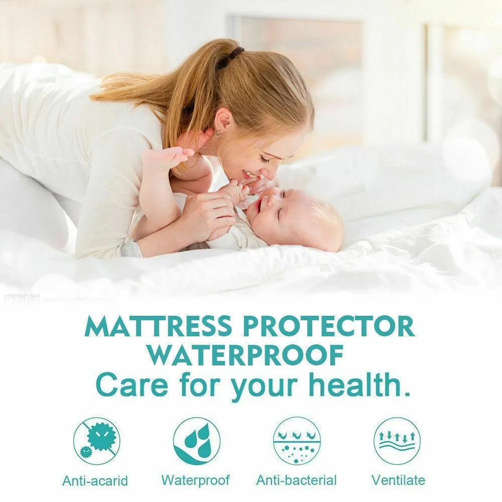 Fitted Waterproof Mattress Protector with Bamboo Fibre Cover King Size