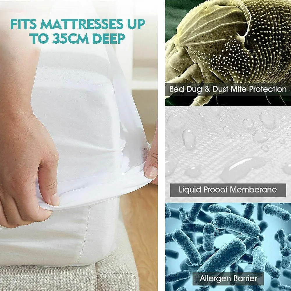 Fitted Waterproof Mattress Protector with Bamboo Fibre Cover King Size