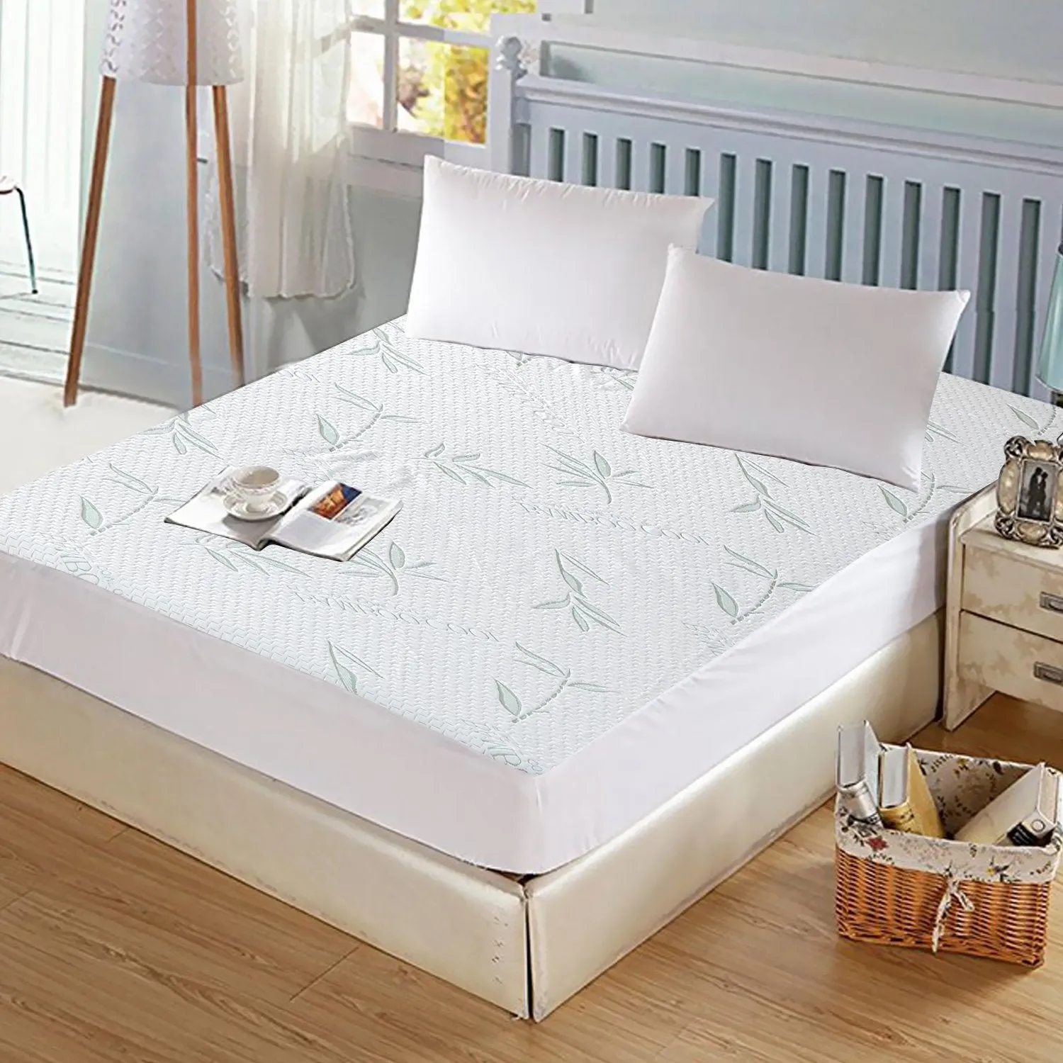 Fitted Waterproof Mattress Protector with Bamboo Fibre Cover King Size