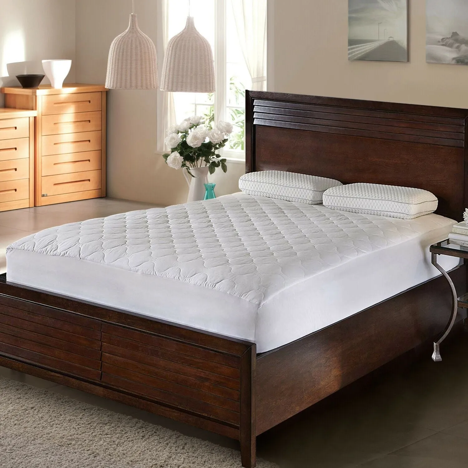 Fitted Waterproof Mattress Protector with Bamboo Fibre Cover King Size
