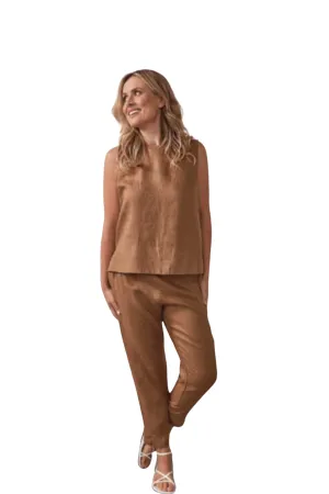 Flat Front 7/8 Pant - Toffee - SS15
