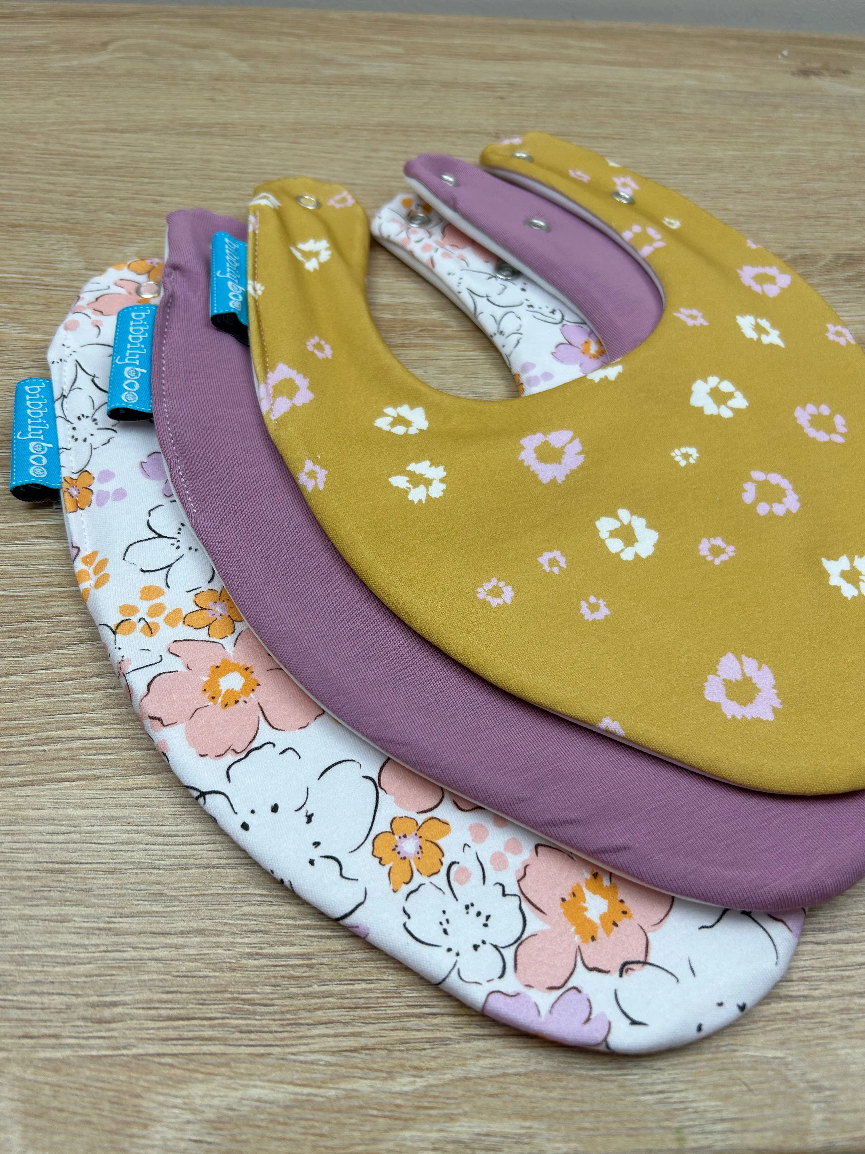 Floral Bundle of 3 Waterproof Dribble Bibs