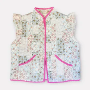 Floral Multi Quilted Vest~Final Sale