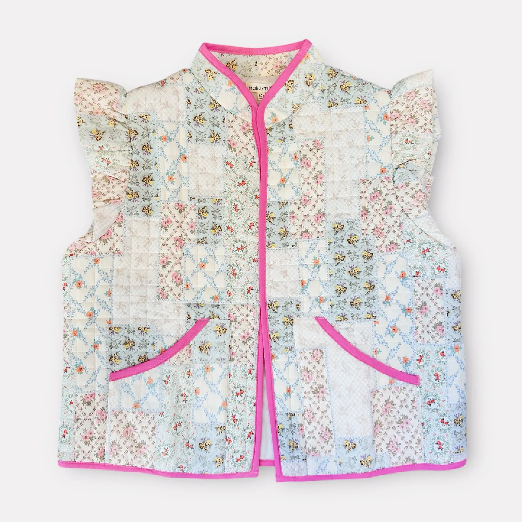 Floral Multi Quilted Vest~Final Sale