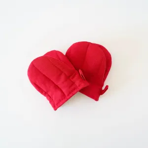 Fog Linen Quilted Oven Mitt -Red