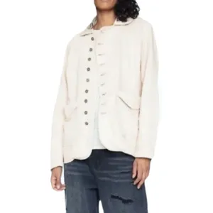 Free People Cotton/Linen Oversized Denim Jacket