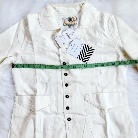 Free People Cotton/Linen Oversized Denim Jacket