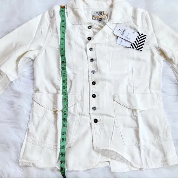 Free People Cotton/Linen Oversized Denim Jacket