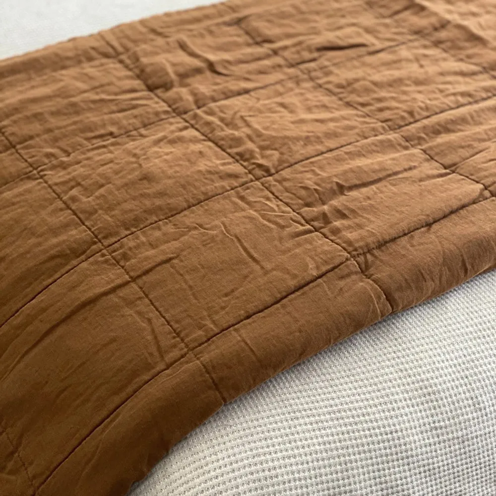 French Flax Linen Quilted Coverlet