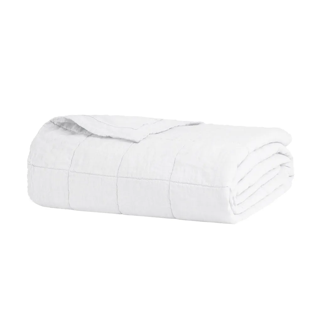 French Flax Linen Quilted Coverlet
