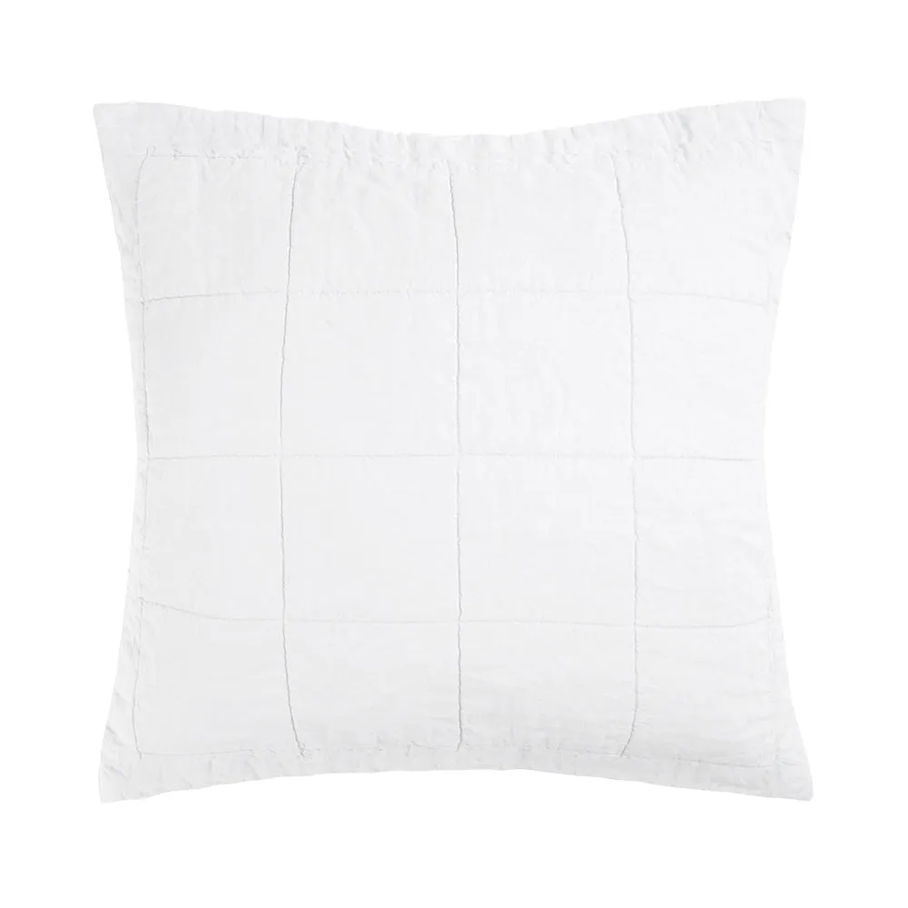 French Flax Linen Quilted European Sham