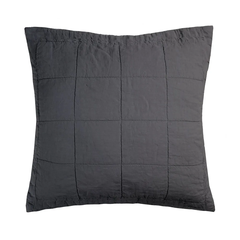 French Flax Linen Quilted European Sham