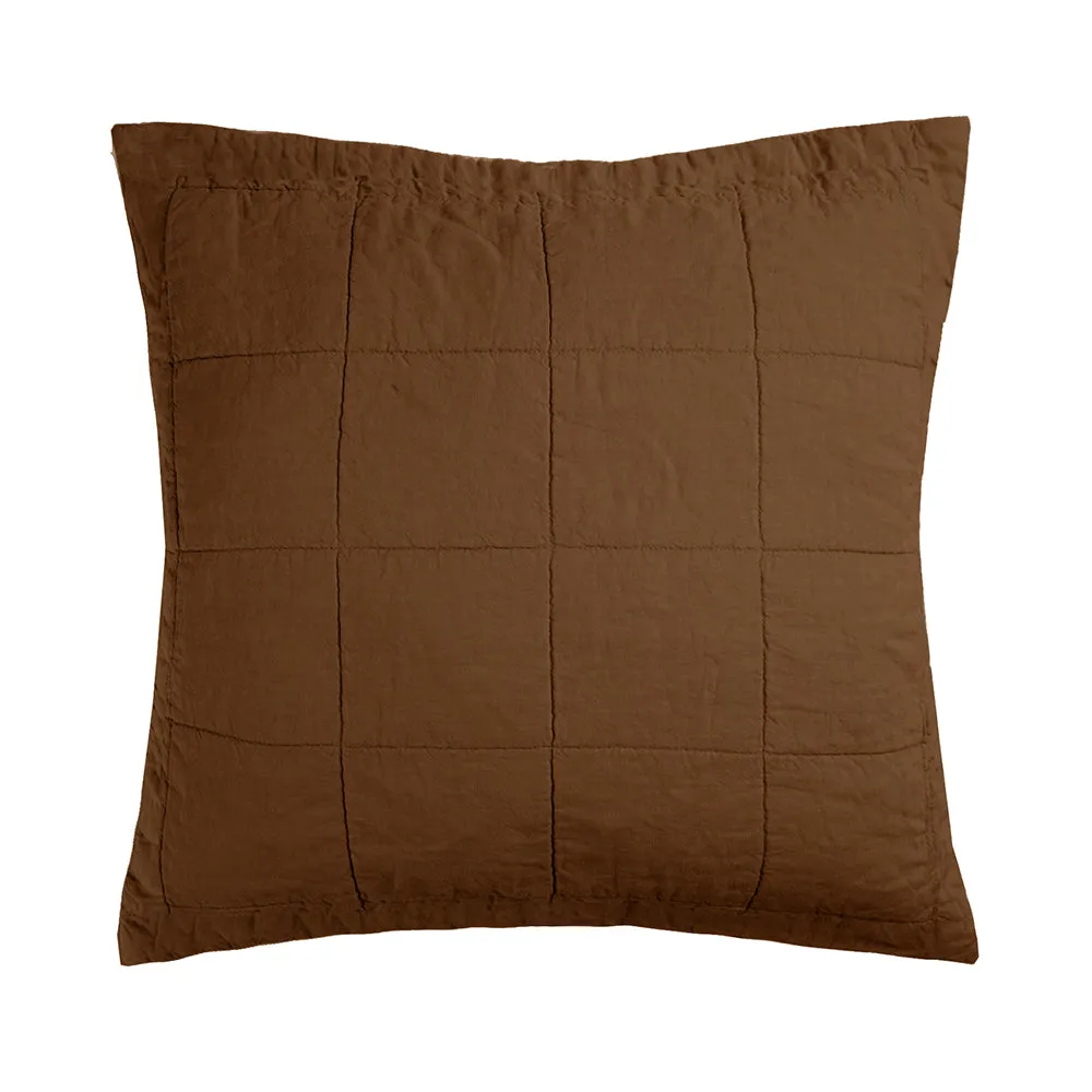 French Flax Linen Quilted European Sham