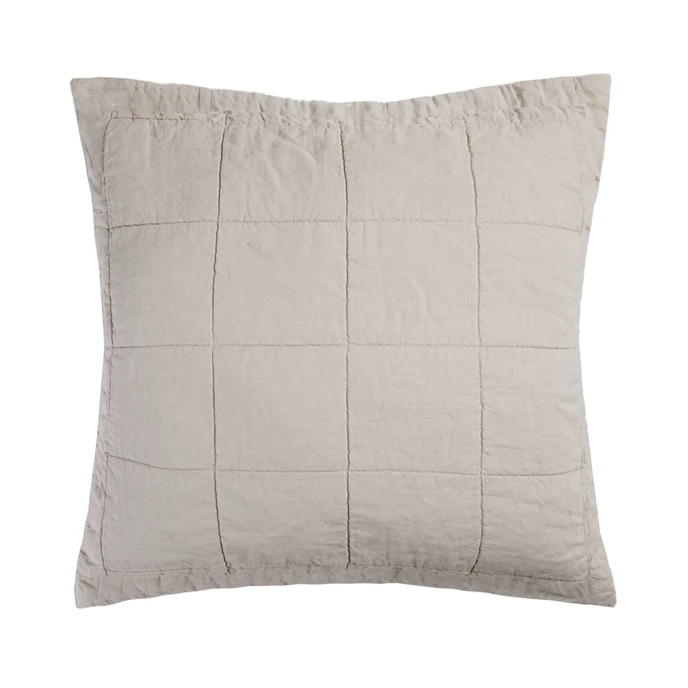 French Flax Linen Quilted European Sham
