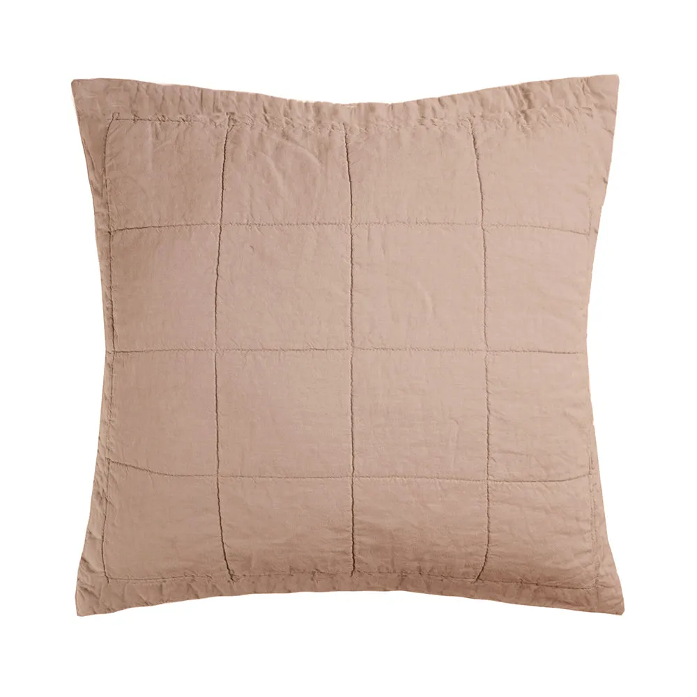 French Flax Linen Quilted European Sham