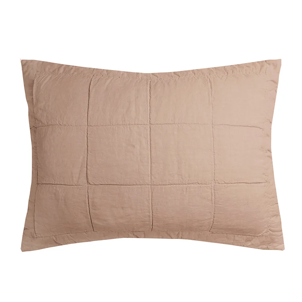 French Flax Linen Quilted Sham