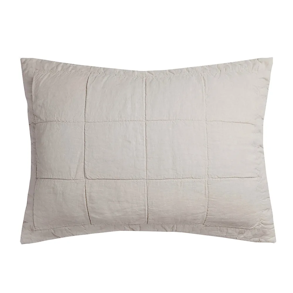 French Flax Linen Quilted Sham