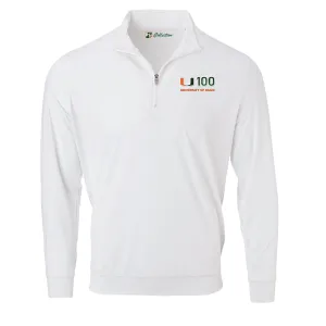 Full Turn Miami Hurricanes White U100 1/4 Zip Jacket
